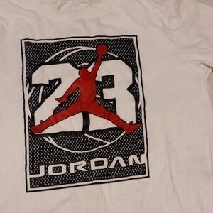 Jordan Kids White and Red Graphic Tee